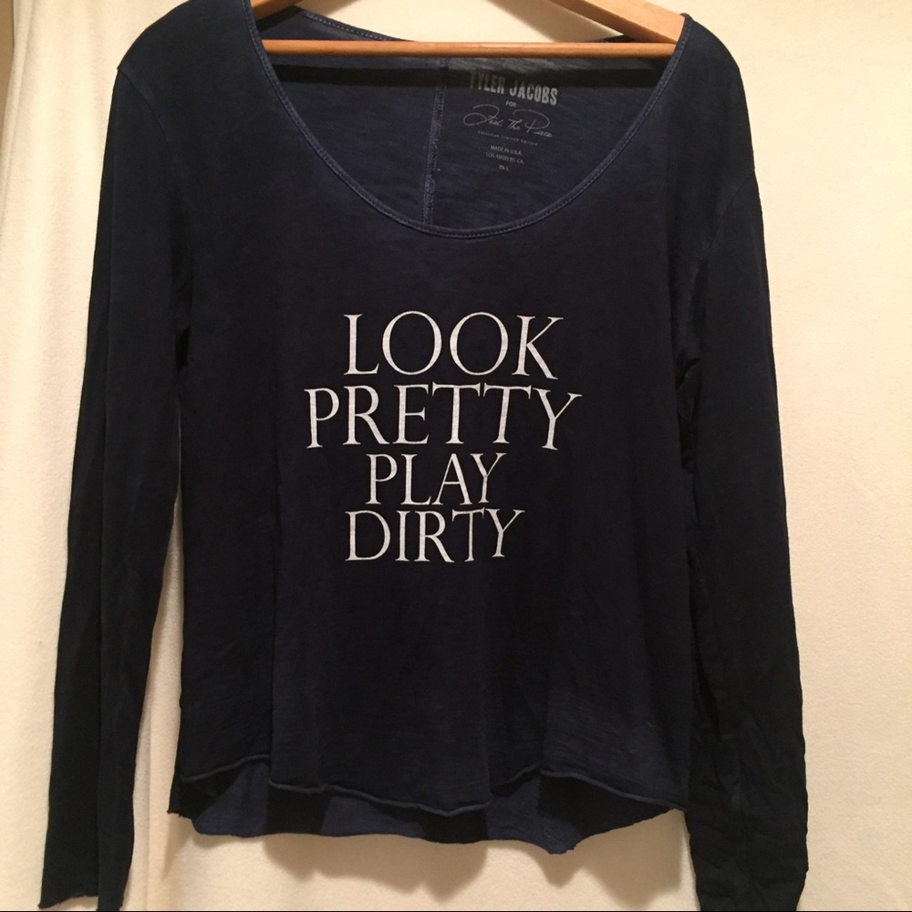 Navy Blue Long Sleeve Top